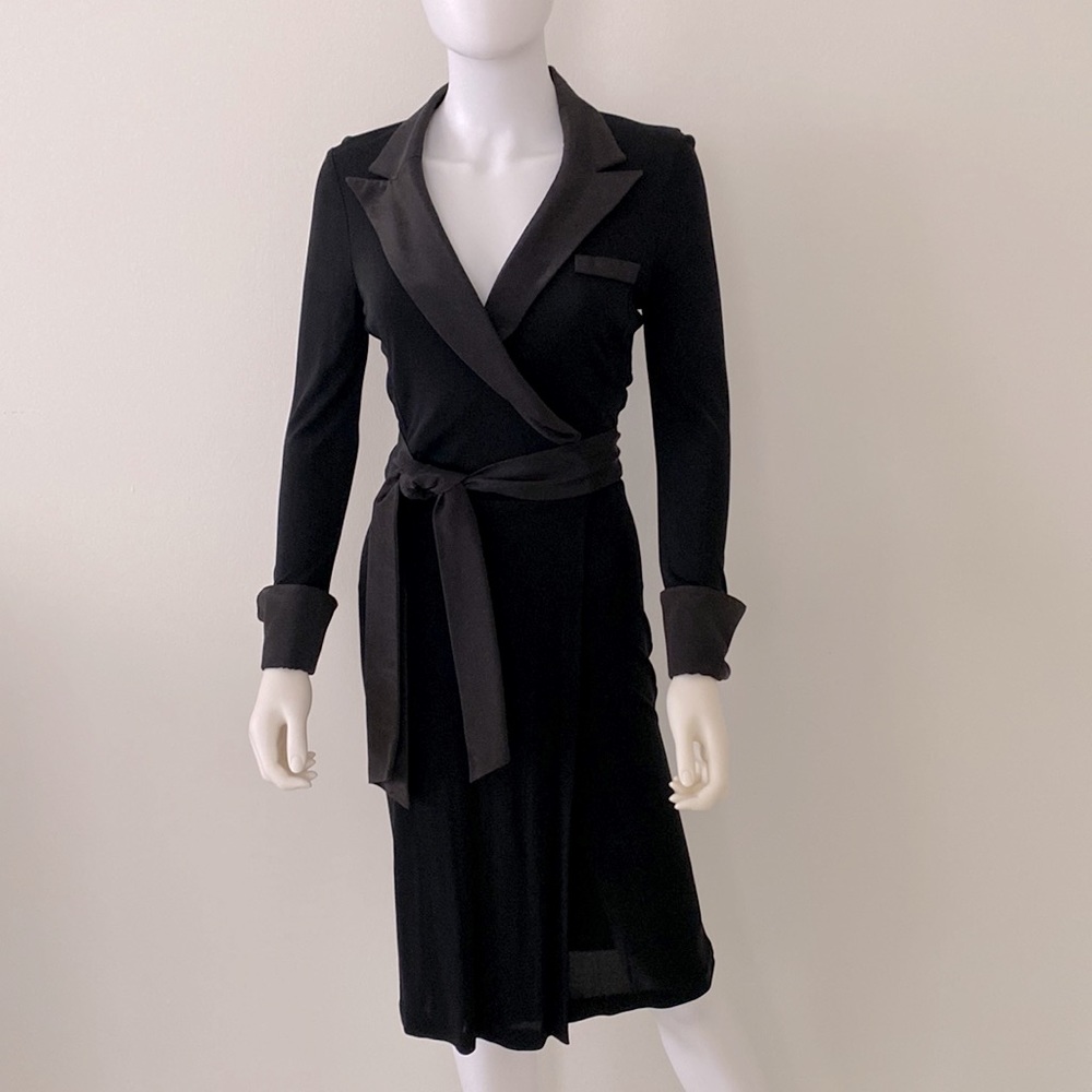 Diane Von Furstenberg Black Wrap Dress New